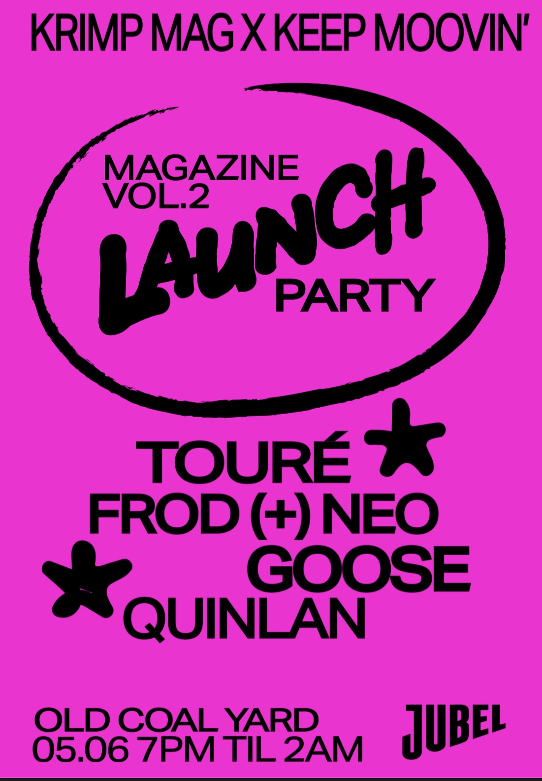 Krimp x Keep Moovin launch party poster